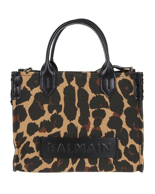 Balmain Black B-Army Shopper Small -Leo Canvas&Calf