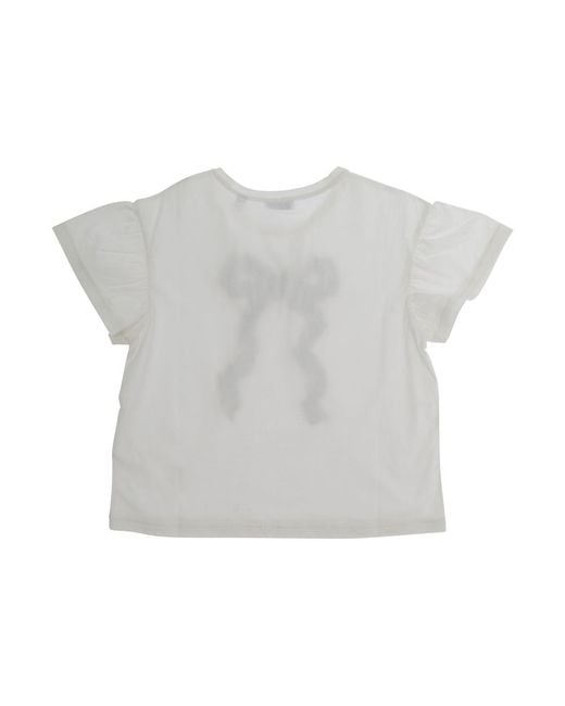 Burberry Gray T-Shirt With Bow Cotton T-Shirts