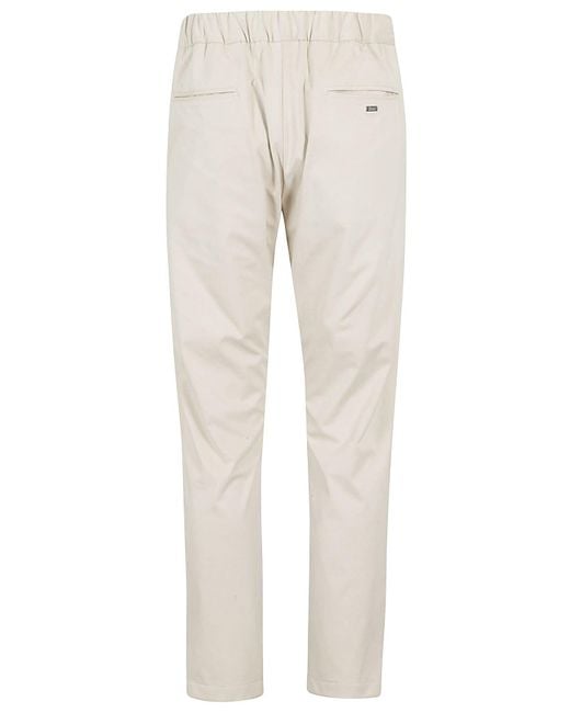 Herno White Pantalone Suede Effect for men