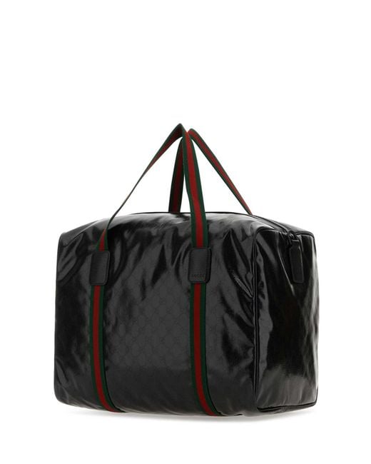 Gucci Black Gg Crystal Fabric Travel Bag for men