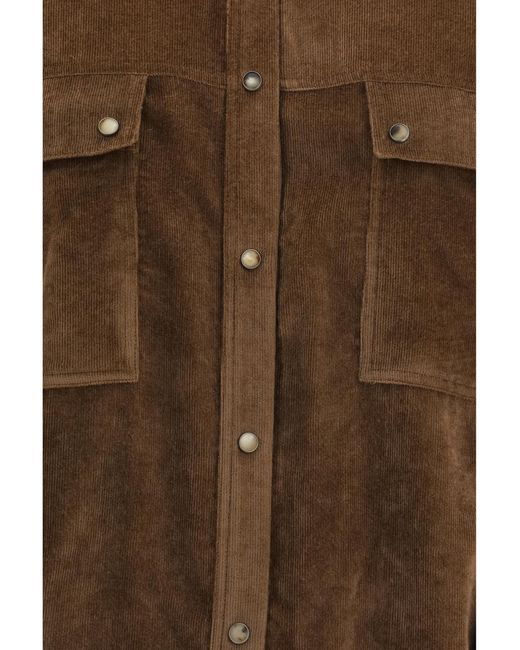 Brunello Cucinelli Brown Corduroy Shirt Viscose; Kashmir/Capra Hircus