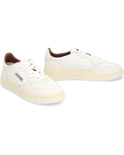 Autry White Medalist Low-Top Sneakers for men