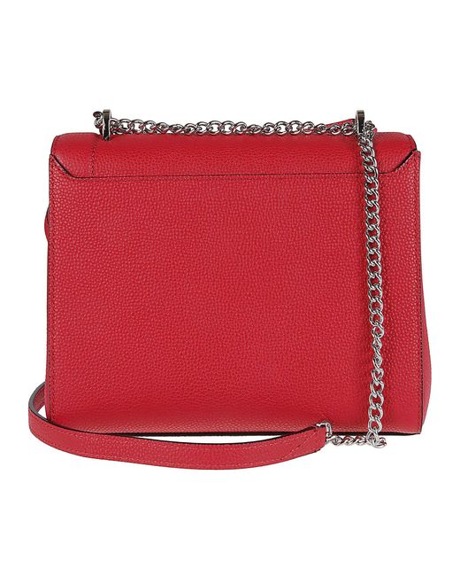 Lancel Red Ninon De Medium Flap Bag