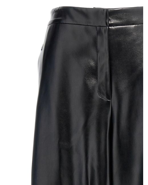 Stella McCartney Gray Alter Mat Leather-Effect Wide Leg Trousers