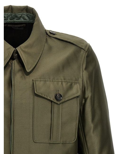 Tom Ford Green Battle Casual Jackets, Parka for men