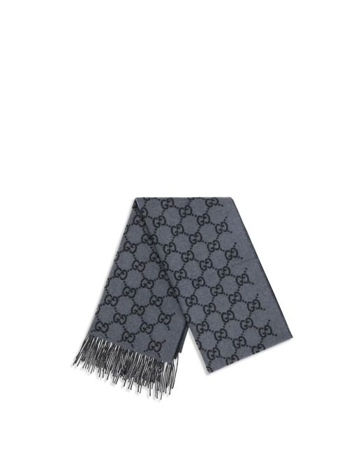 Gucci Gray Gg Cashmere Scarf for men
