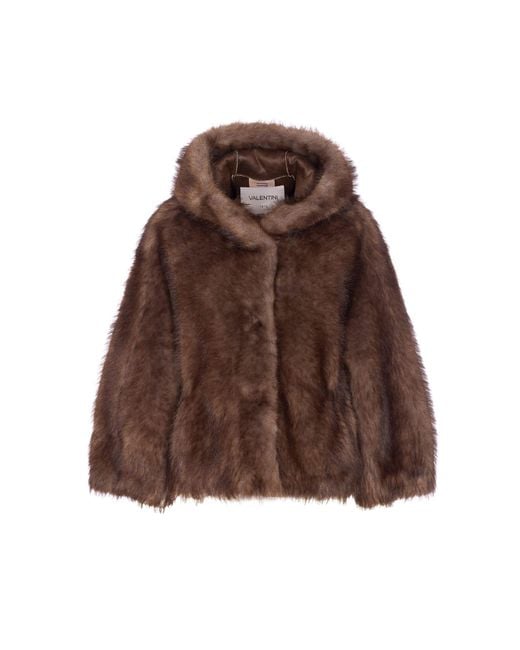VALENTINI 1972 Brown Eco Zibellino Fur Jacket
