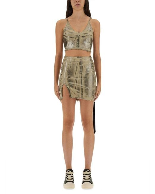Rick Owens Green Top Minimal Cotton Tops