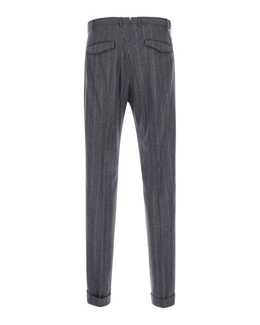 PT Torino Gray Trousers Wool-Blend Wool Blend for men