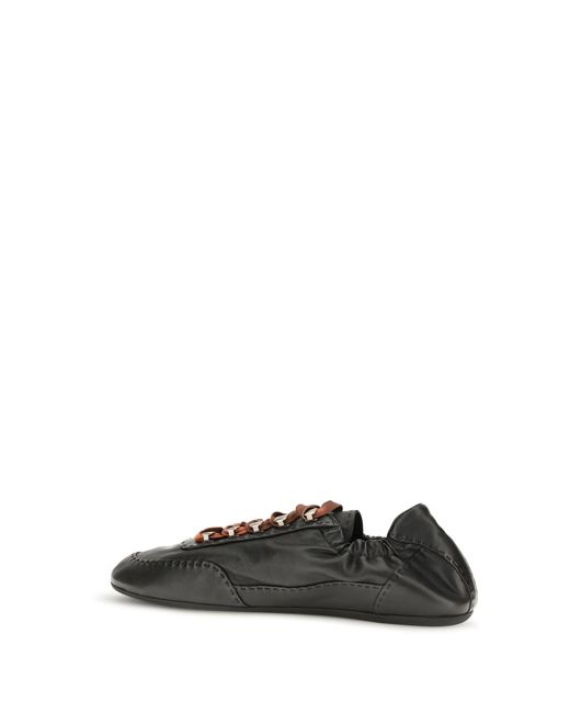 Prada Black Collapse Aged Nappa Leather Sneakers Lace Up for men