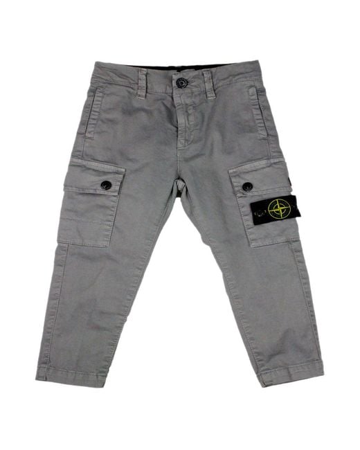 Stone Island Gray Trousers 98Co 2Ea for men