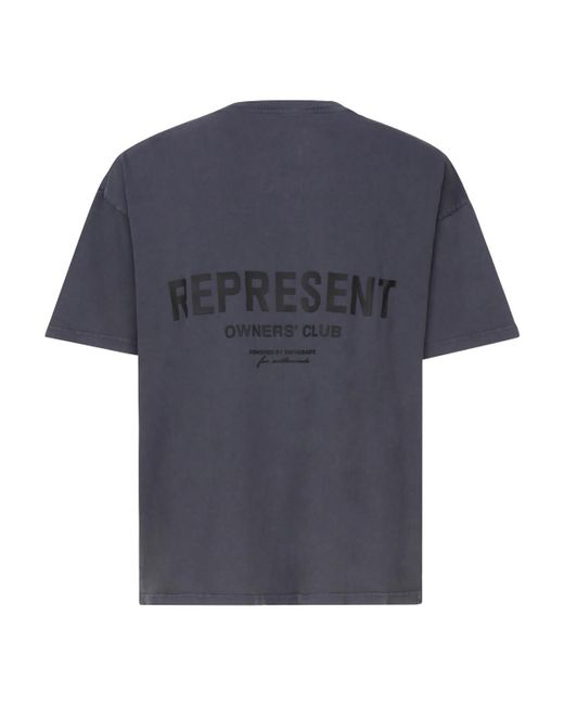 Represent Blue Logo Cotton T-Shirt for men