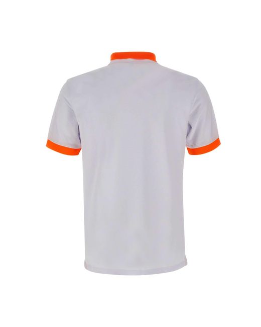 Sun 68 White Big Stripe Cotton Polo Shirt for men