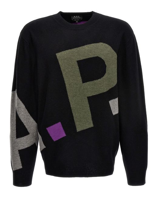 A.P.C. Black Logo Sweater Sweater, Cardigans for men