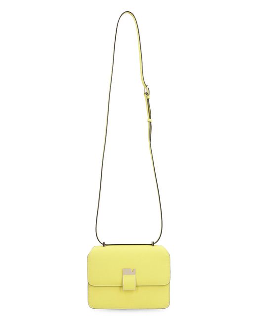 Valextra Yellow Nolo Mini Leather Crossbody Calfskin Shoulder Bags