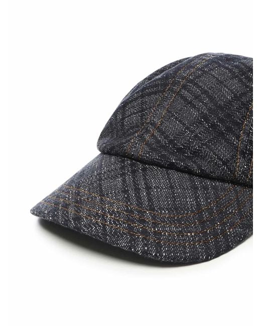 Burberry Gray Baseball Cap Check for men
