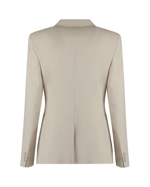 Weekend by Maxmara Natural Nervoso Double-Breasted Wool Blazer