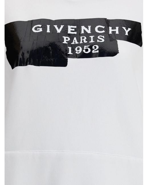Givenchy White Gauzy Fabric Hoodie With Tape