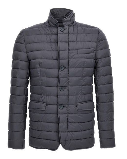 Herno Blue Quilted Puffer Jacket for men