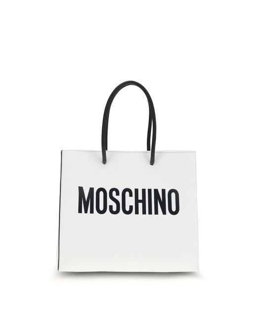 Moschino White Leather Bag Calf Bos Taurus Handbags