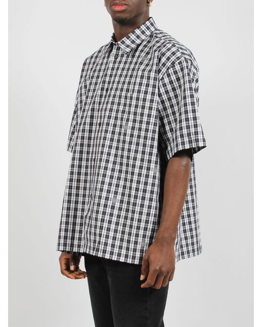 Givenchy Blue 4G Checked Poplin Shirt for men