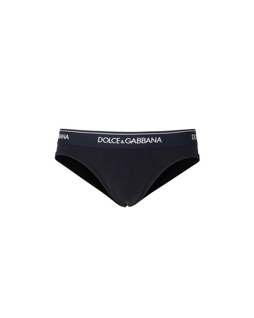Dolce & Gabbana Blue Briefs With Logoed Elastic for men