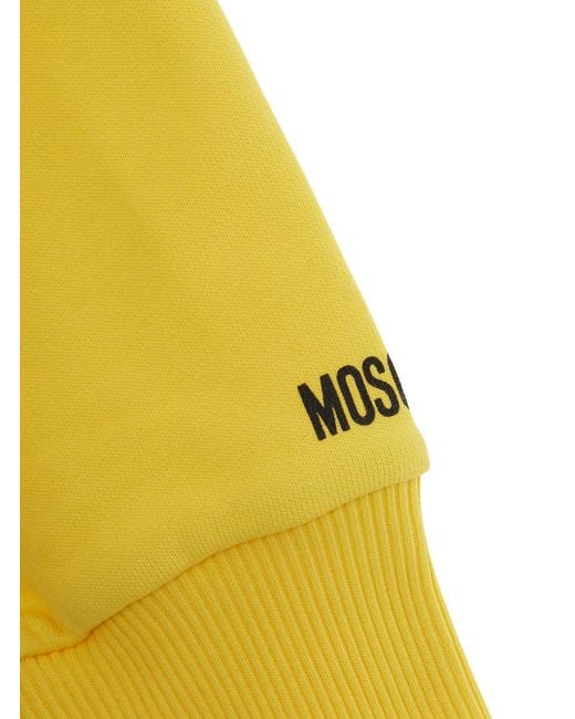 Moschino Yellow Hooded Sweatshirt, Cotton Hoods & Sweatshirts for men