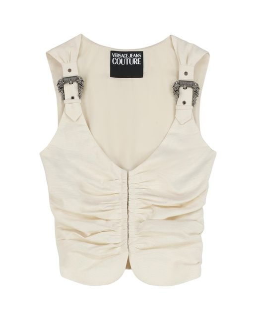Versace Jeans Couture Natural Cotton Top Tops