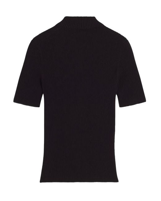 Maison Kitsuné Black Logo Polo Extrafine Merino Wool Shirts