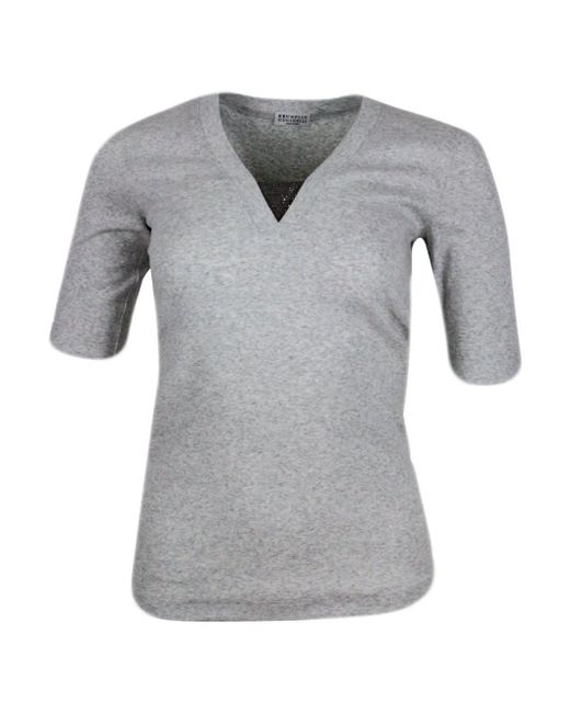 Brunello Cucinelli Gray T-shirts And Polos