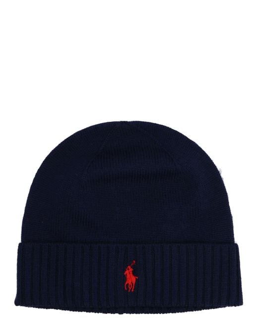 Polo Ralph Lauren Wool Cavallino Beanie in Blue for Men Lyst
