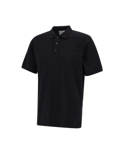Iceberg Black Pique Cotton Polo Shirt for men