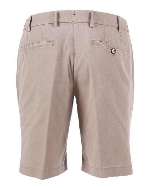Berwich Gray Ber_Muda Elax-Gd Pants Cotton Linen Elastane Bermuda Short for men