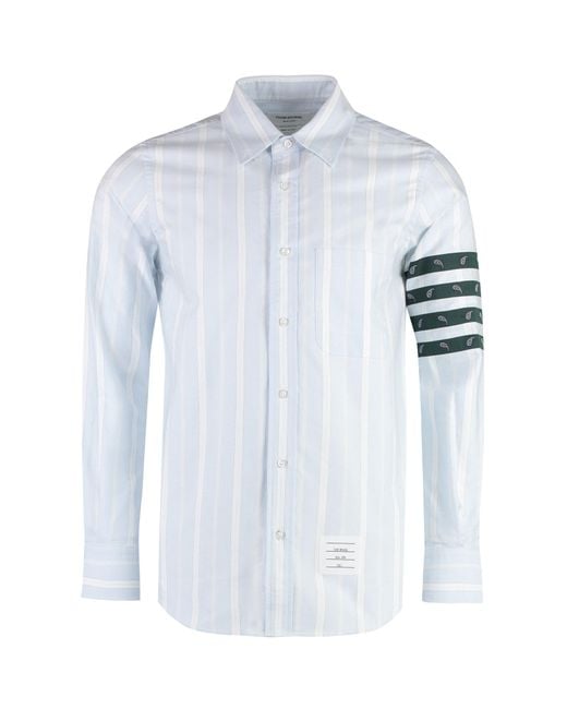 Thom Browne White Striped Cotton Shirt for men
