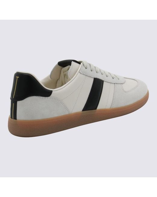 Tom Ford Gray Leather Sneakers for men