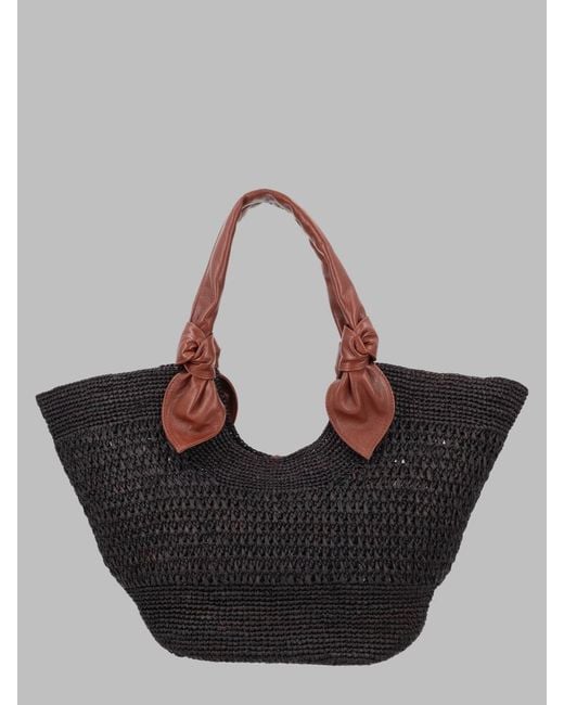 Hereu Black Handbag Woven Raffia Handbags