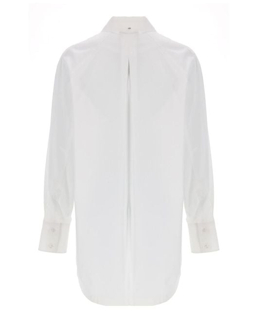 Sportmax White Poplin Kimono Shirt Cotton