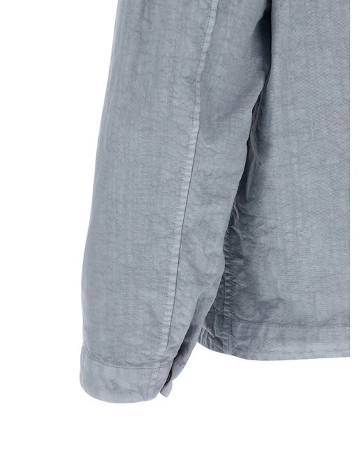 Stone Island Blue Solid Overshirt for men