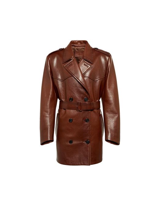 Prada Brown Leather Coat