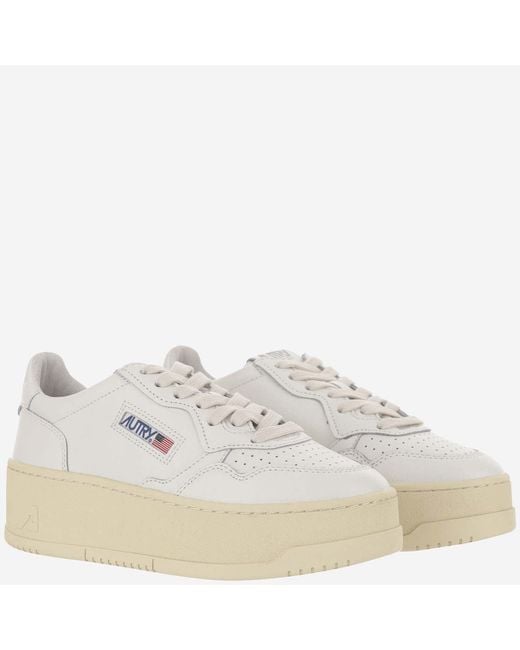 Autry White Sneakers Medalist Platform Leather Cow Trainers