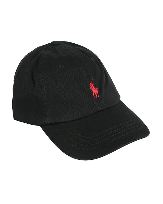 Ralph Lauren Black Logo Embroidered Cap for men