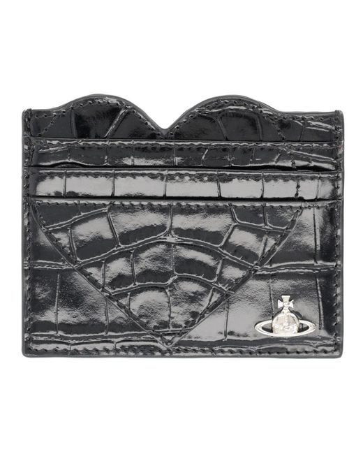 Vivienne Westwood Gray Card Holder Heart Wallets & Purses