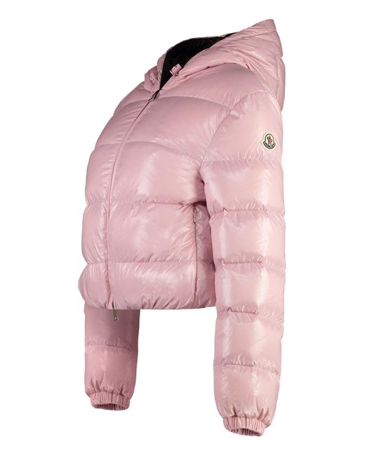 Moncler Pink Bayard Glossy Nylon Down Jacket