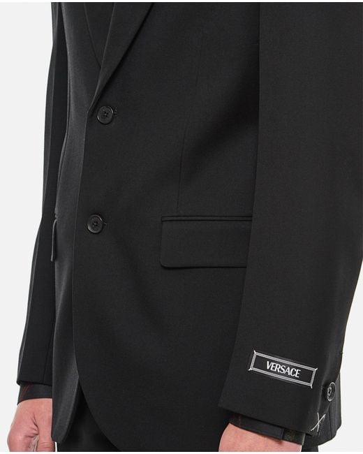 Versace Black Wool Single Breasted Jacket for men