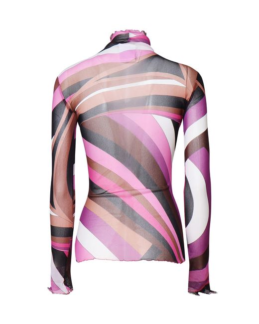 Emilio Pucci Pink Iride Nylon Sweater