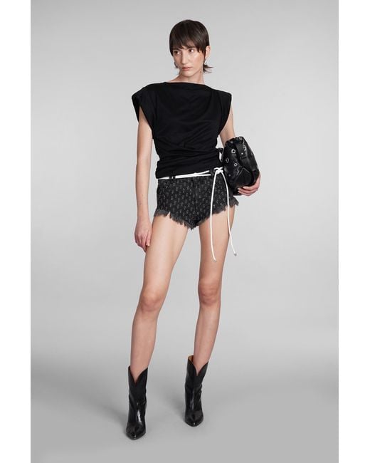 Isabel Marant Aneida Shorts In Black Cotton