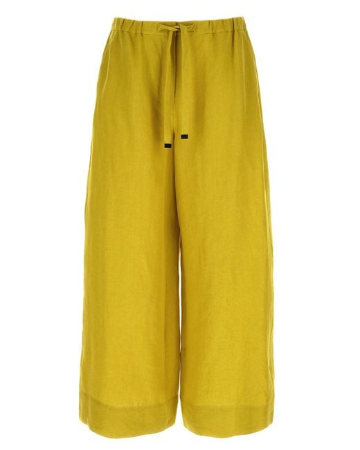 Max Mara Yellow Linen Casual Pants