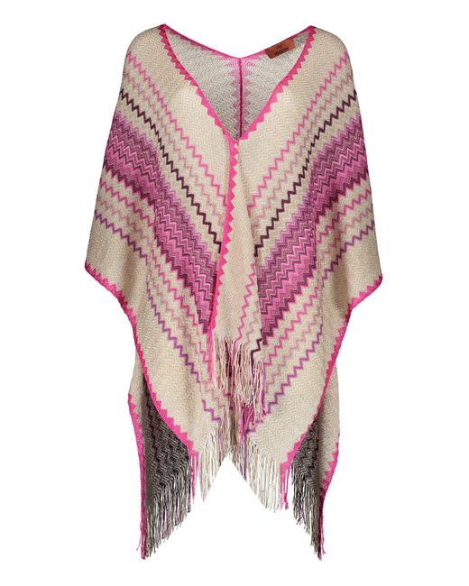 Missoni Pink Asymmetric Wool Cape