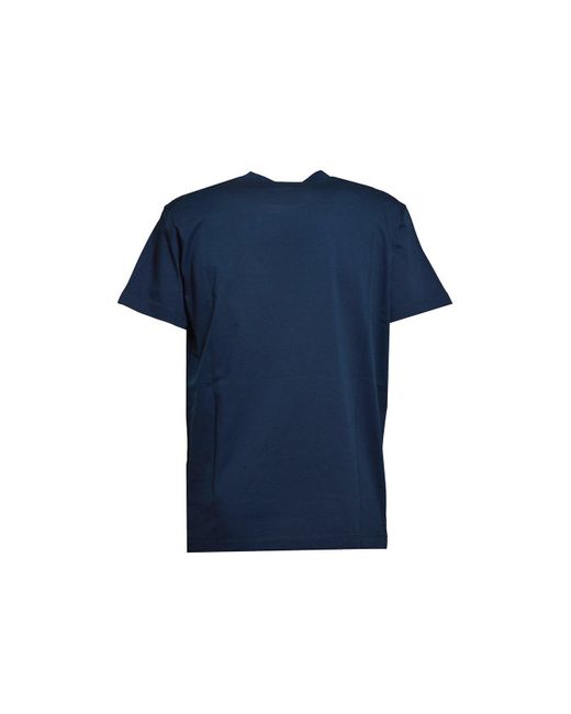 DSquared² Blue D2 Logo Patch Crewneck T-shirt for men