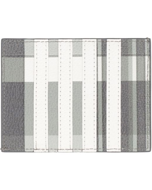 Thom Browne Gray Printed Leather Card Holder for men